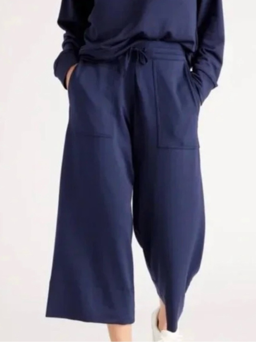 Quince SuperSoft Fleece Cropped Wide Leg Pants Size S
